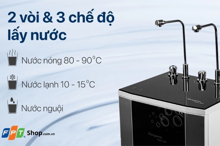 Máy lọc nước nóng lạnh RO Hydrogen Kangaroo 10 lõi KG10A5 VTU