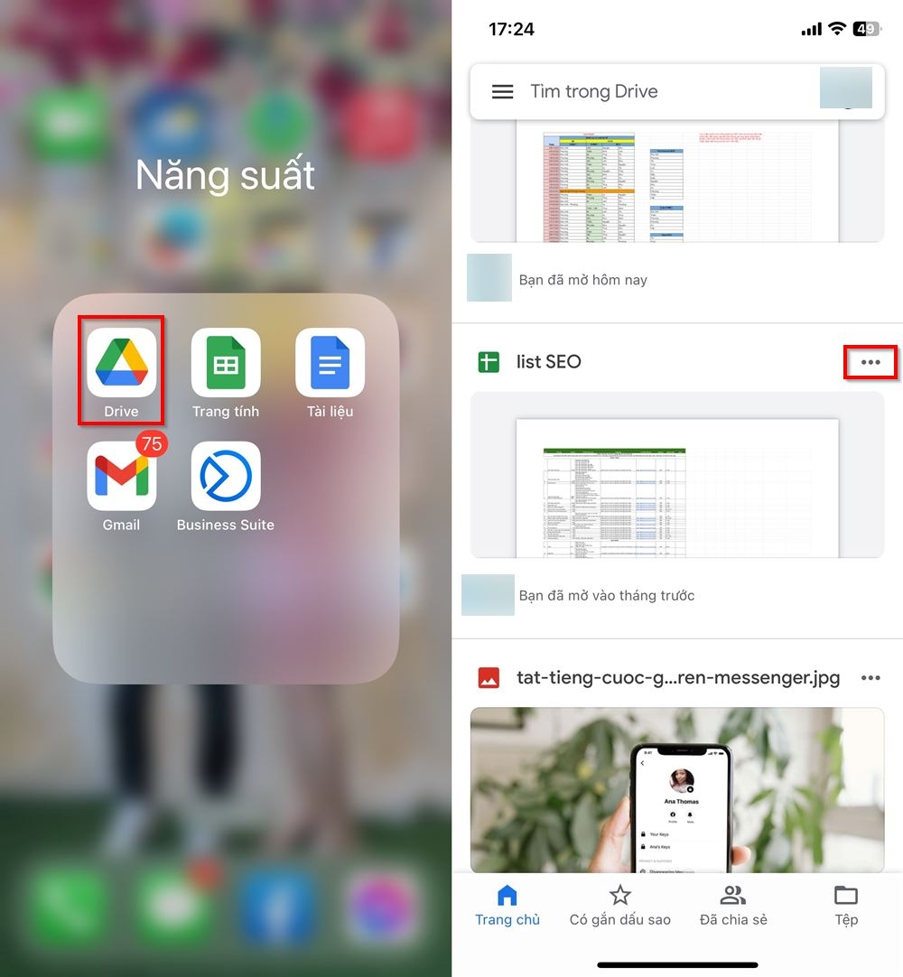 Cách tải file Google Drive xuống iPhone 1