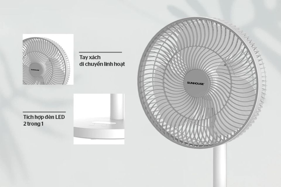 Thiết kế quạt sạc Sunhouse SHD7115