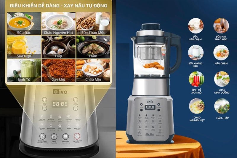 So sánh máy làm sữa hạt Unie và Olivo (Hình 6)