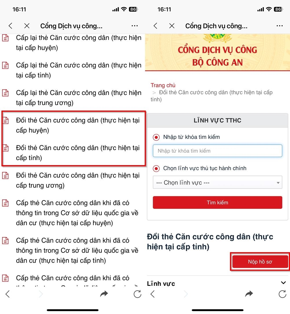 Cách đổi thẻ căn cước công dân trên ứng dụng Zalo 3