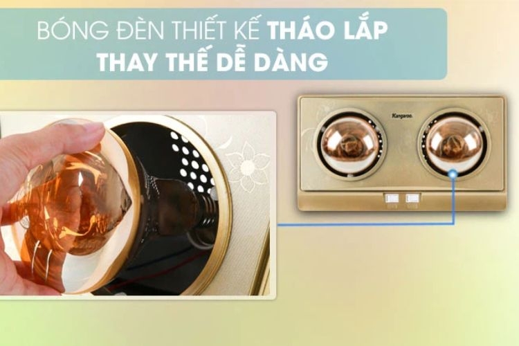 Đèn sưởi nhà tắm Kangaroo 2 bóng KG247V