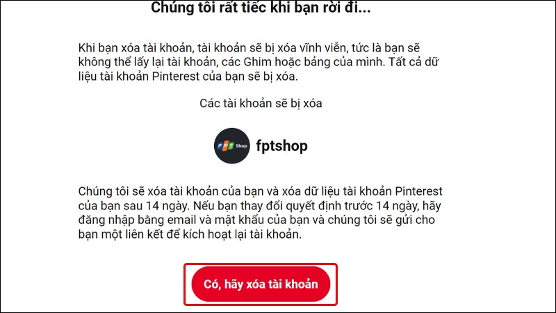 xóa tài khoản pinterest - hình 10