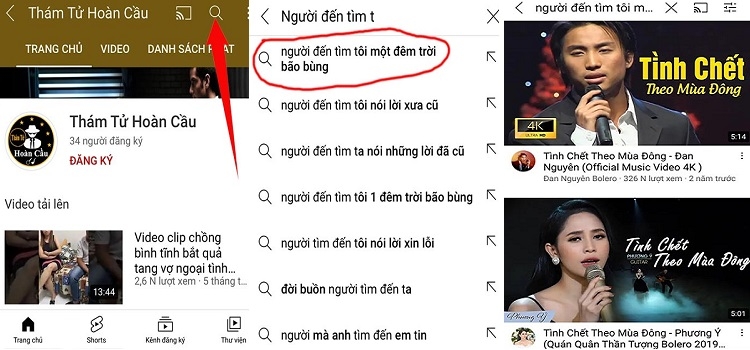 Tìm tên bài hát qua 1 đoạn lời trên Youtube