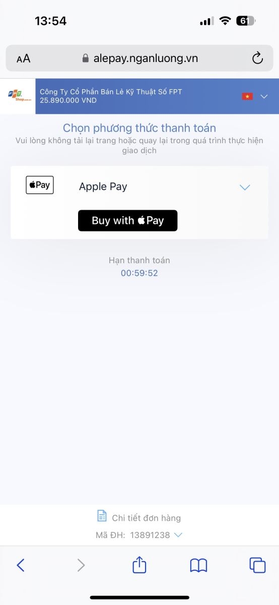FPT Shop chính thức hỗ trợ thanh toán Apple Pay