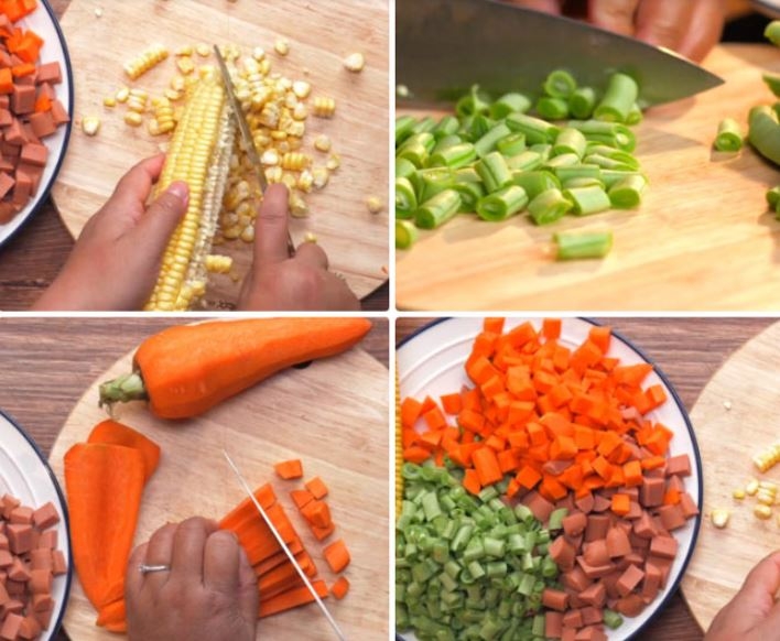 cách làm cơm trộn thập cẩm bằng nồi cơm điện