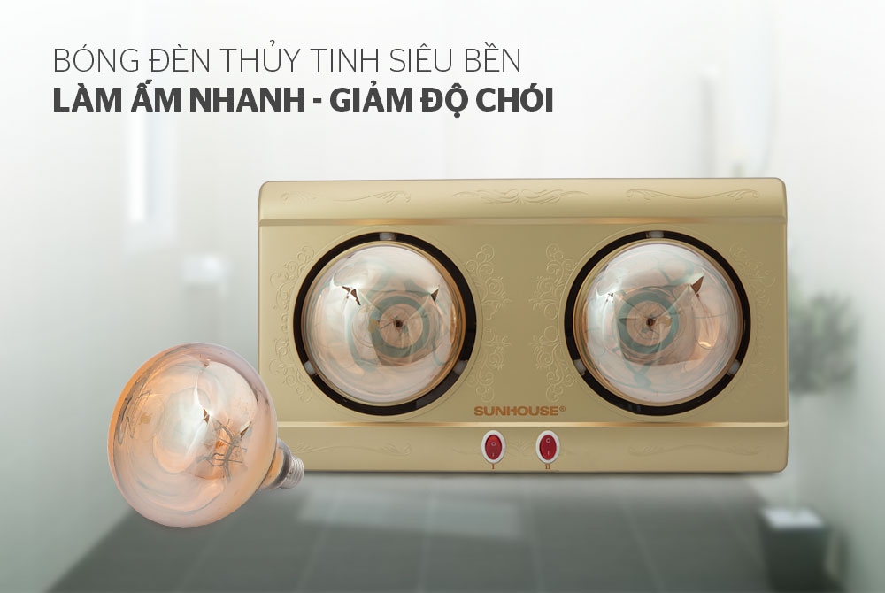 Đèn sưởi Sunhouse SHD 3812 có khả năng kháng nước, làm ấm nhanh tức thì