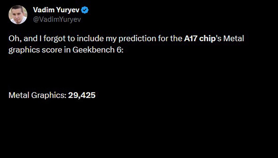 Chip A17 Bionic của dòng iPhone 15 Pro sẽ có hiệu năng mạnh hơn 17% so với Apple M1