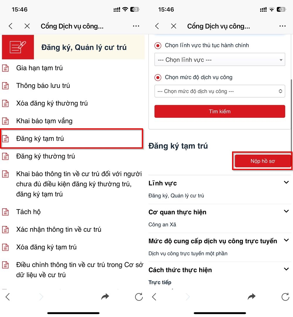 Cách đăng ký tạm trú trên Zalo 3