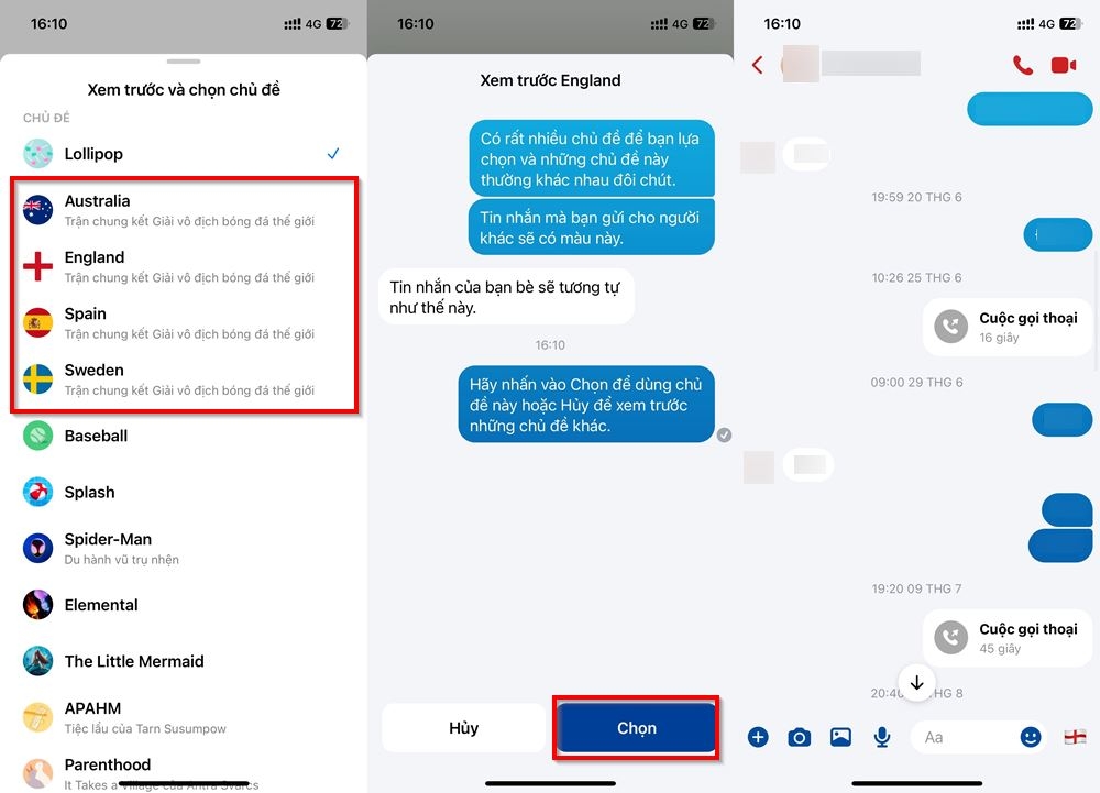 Cách đổi chủ đề World Cup nữ 2023 trên Messenger 2