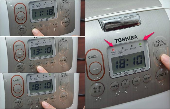 cách hẹn giờ nấu cơm tự động bằng nồi cơm điện Toshiba - ảnh 3