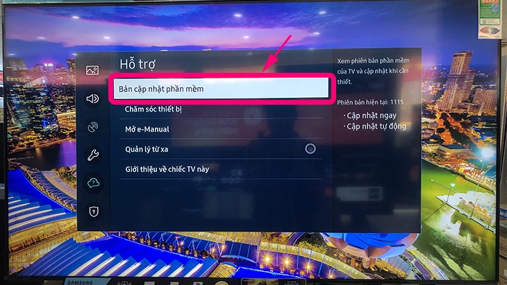 Cập nhật phần mềm cho tivi