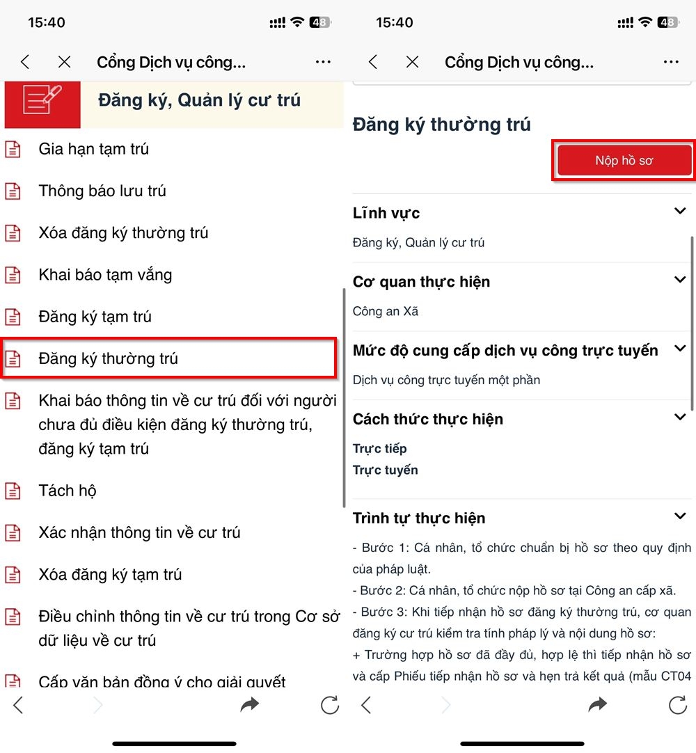 Cách đăng ký thường trú trên ứng dụng Zalo 3