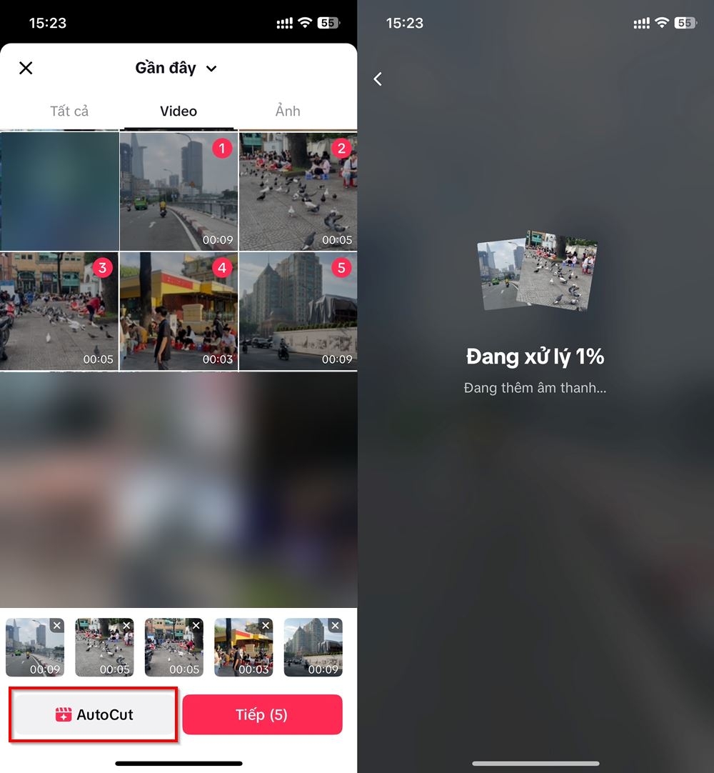 Cách ghép video tự động trên TikTok 2