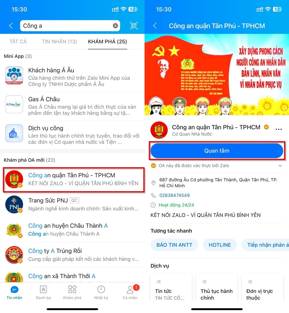 Cách gia hạn tạm trú trên Zalo 1