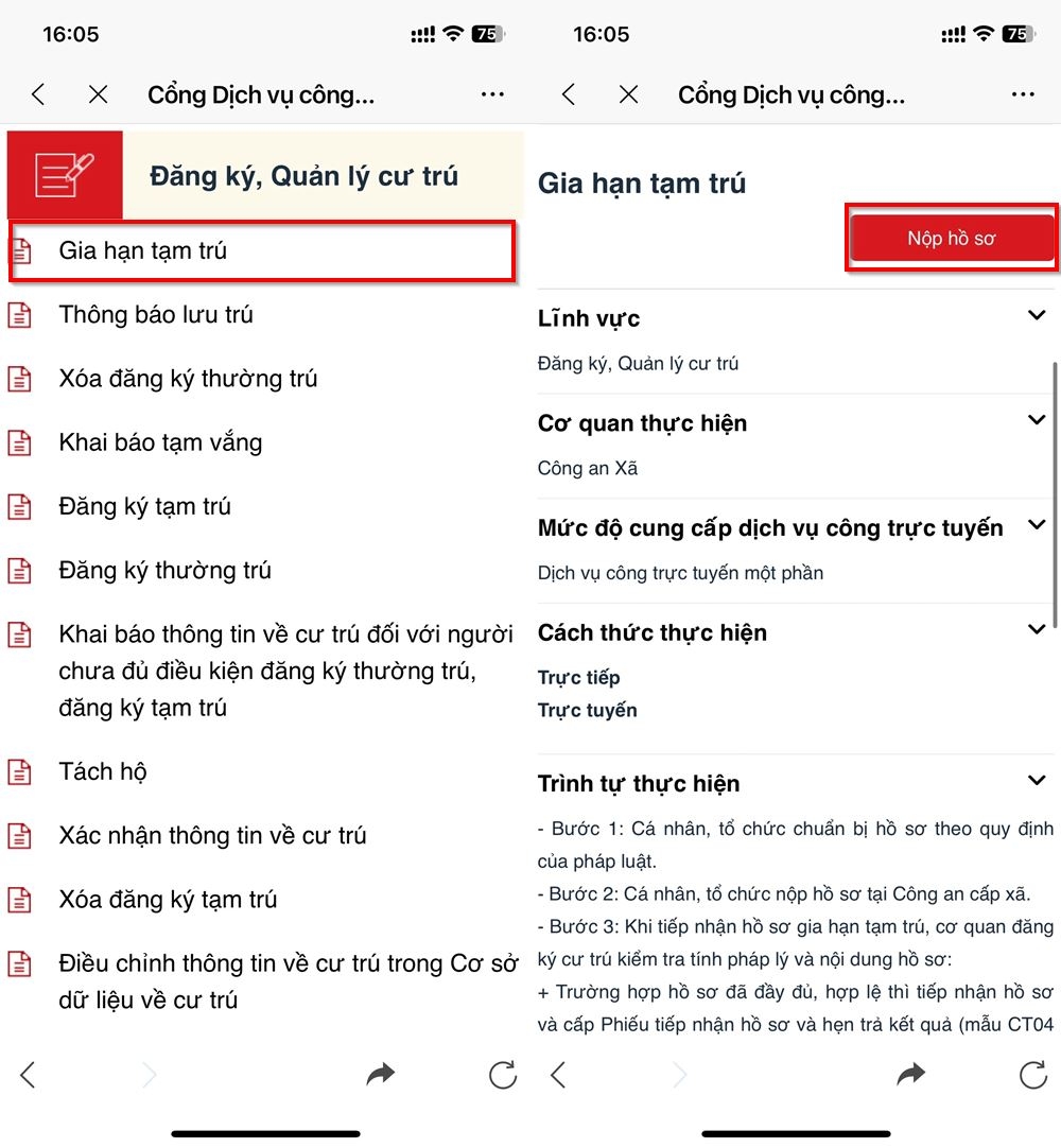 Cách gia hạn tạm trú trên Zalo 3