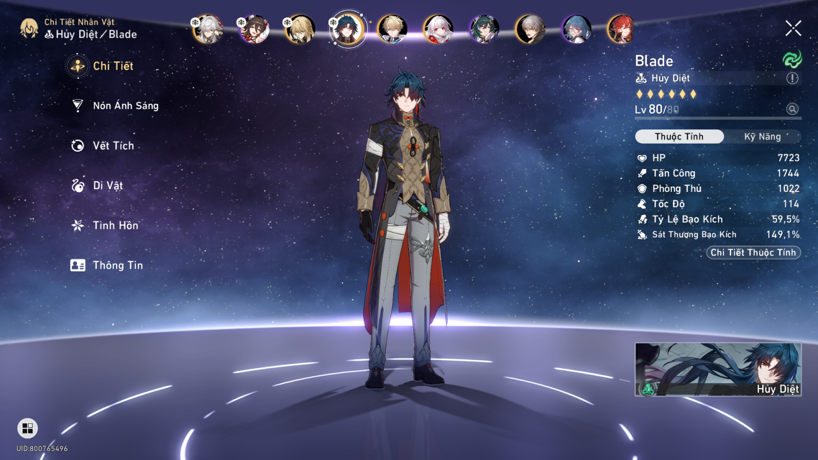 Thông tin cơ bản Cách build Blade Honkai: Star Rail