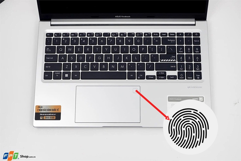 Laptop Asus có cảm biến vân tay (Hình 1)