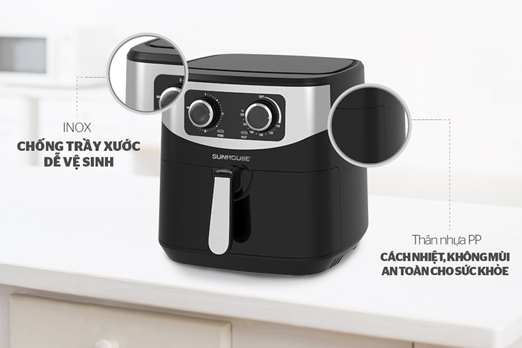 So sánh nồi chiên không dầu Sunhouse và Kangaroo (Hình 2)