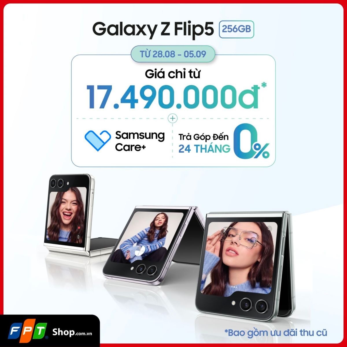Cực HOT: Sở hữu Samsung Galaxy Z Flip5 256GB chỉ từ 17.49 triệu đồng, giá quá hấp dẫn, mời bạn nhanh tay “chốt đơn”