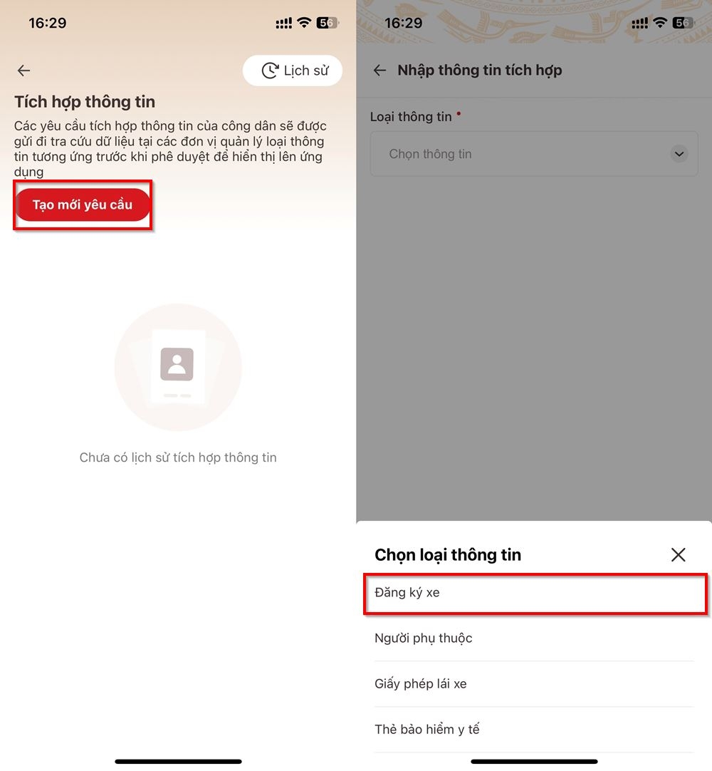 Cách tích hợp giấy đăng ký xe vào VNeID 2