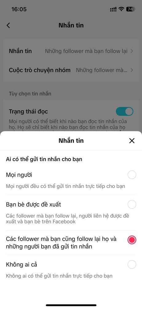 Cách chỉnh ai có thể nhắn tin cho bạn trên TikTok 4