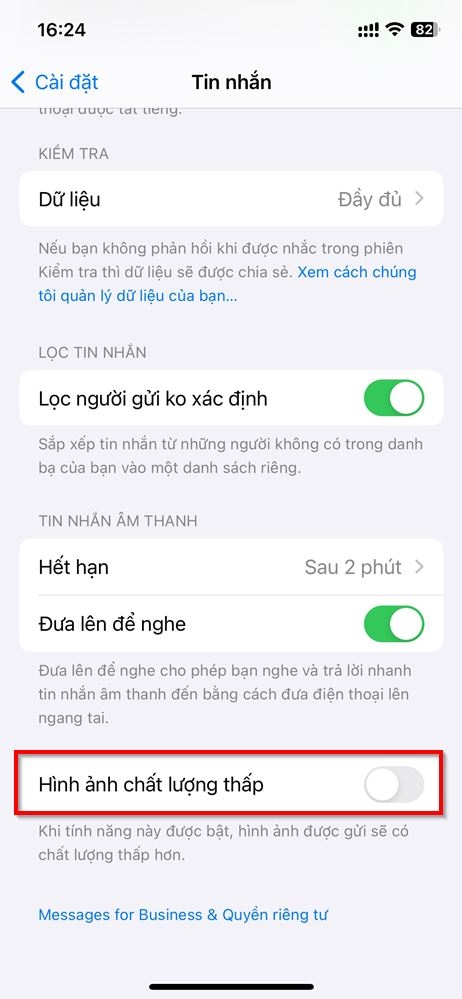 Cách tăng chất lượng hình ảnh trong Tin nhắn trên iPhone 2
