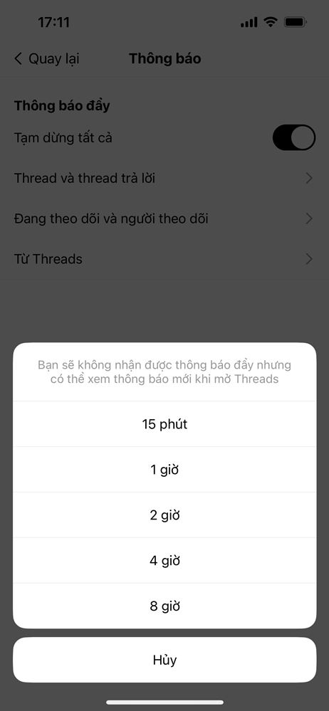 Cách tắt thông báo trên ứng dụng Threads 3