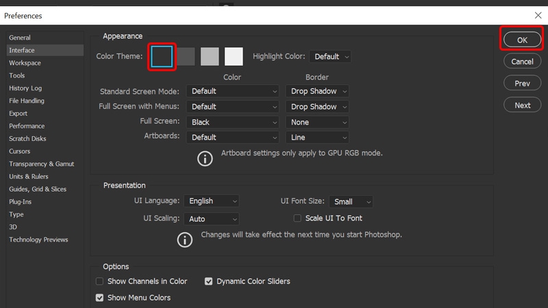 chế độ tối adobe photoshop - hình 3