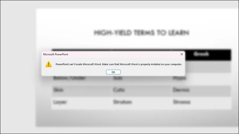 PowerPoint Can’t Locate Microsoft Word - hình 1