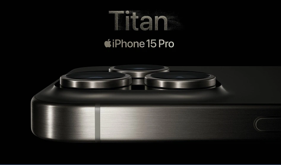 iPhone 15 Pro và iPhone 15 Pro Max có khung máy là titan. Ảnh: Apple