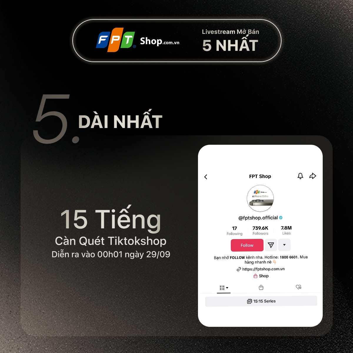 Kỷ lục Livestream dài nhất 15 tiếng