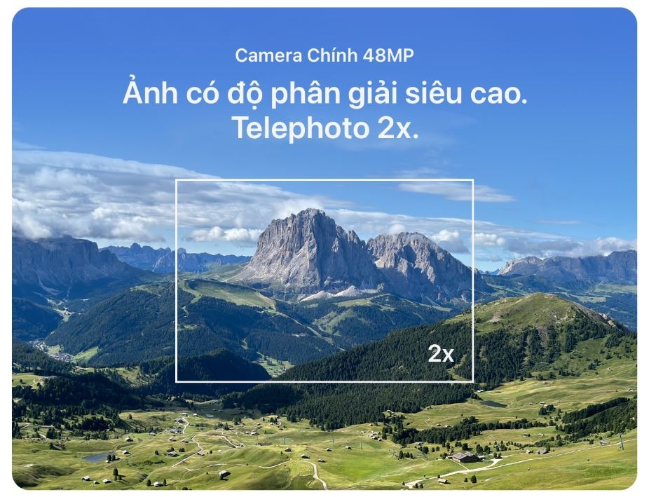 Camera sau trên iPhone 15 đã có tính năng zoom quang 2x
