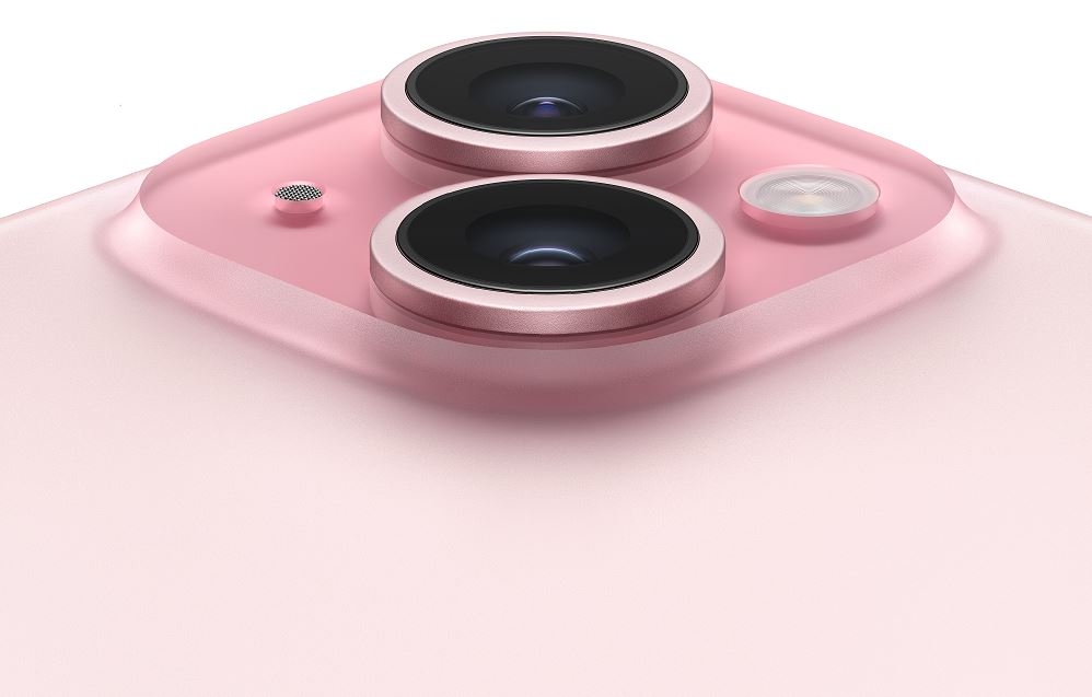 Cụm camera trên iPhone 15 màu hồng