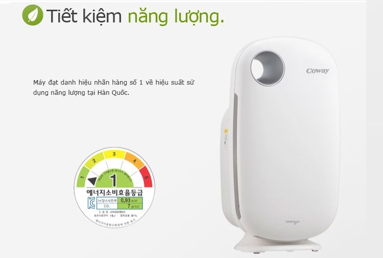 Máy lọc không khí Coway trang bị công nghệ Inverter tiết kiệm điện năng