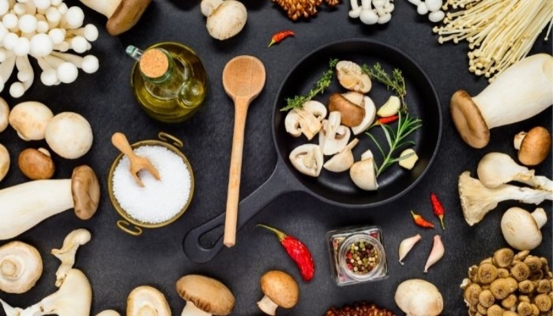 Nấm nướng giấy bạc bằng nồi chiên không dầu hình 1