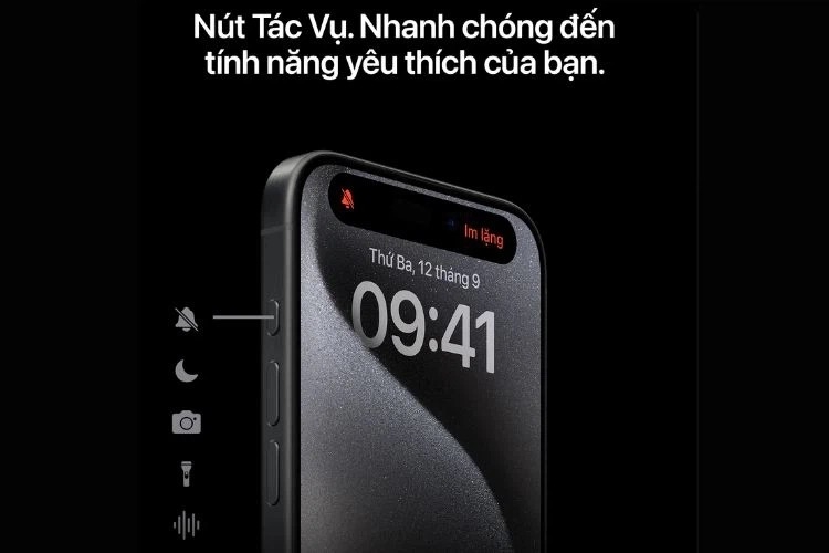 Nút tác vụ mới trên iPhone 15 Pro. Nguồn ảnh: Apple