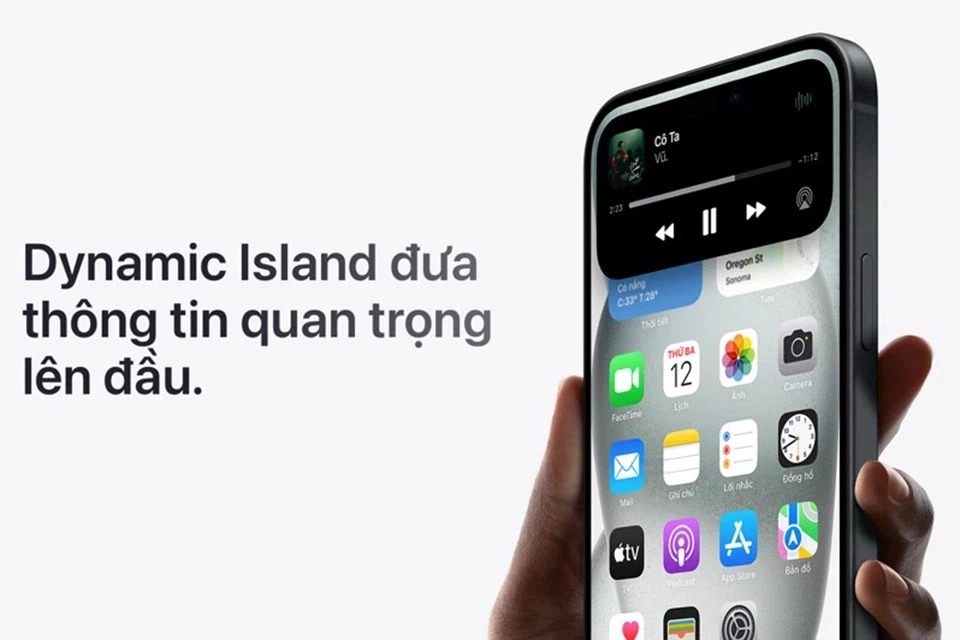 iPhone 15 cũng được trang bị Dynamic Island