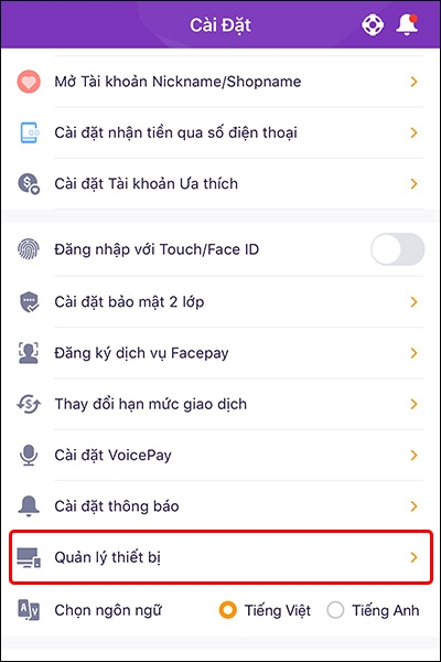 Cách hủy liên kết thiết bị trên ứng dụng TPBank Mobile - hình 2