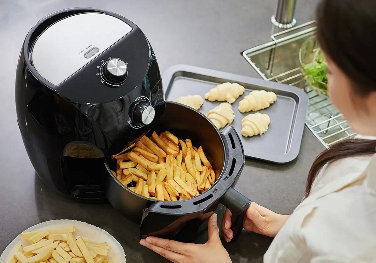 Cài đặt thời gian, nhiệt độ chiên khoai