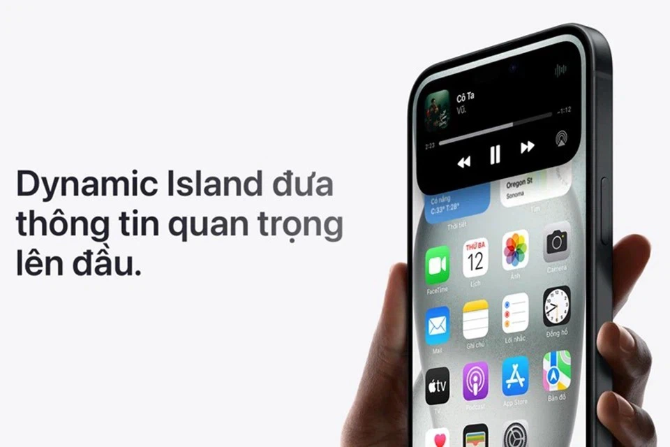Màn hình iPhone 15. Nguồn ảnh: Apple