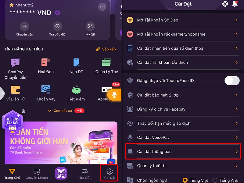 Cách hủy SMS Banking bằng ứng dụng TPBank Mobile - hình 3