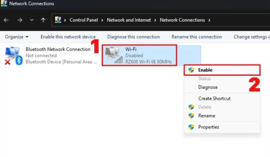 laptop mất Wifi 10