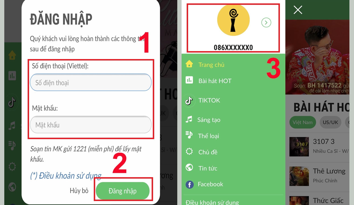 Đăng nhập app Imuzik