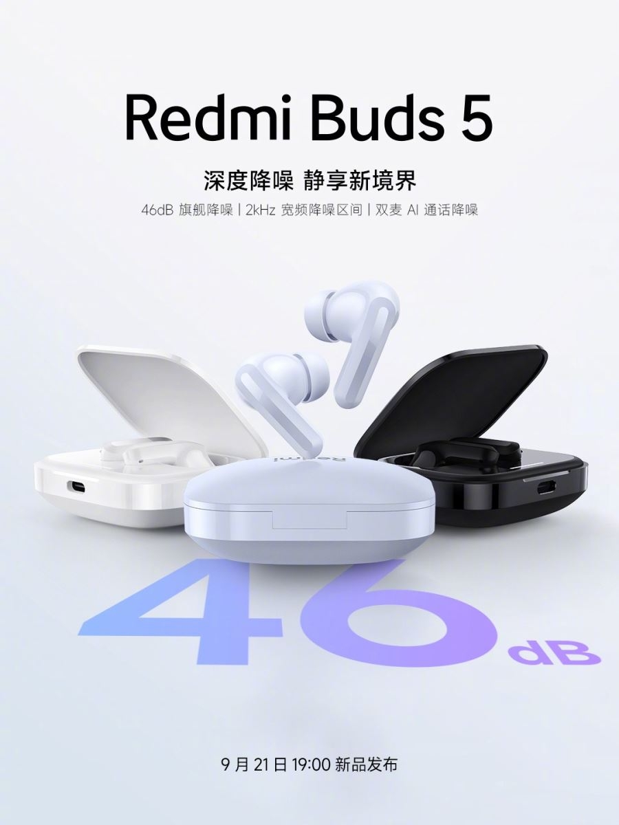 Redmi Buds 5 sẽ ra mắt ngày 21/9