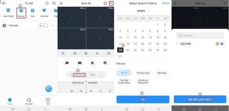 Cách xem lại lịch sử camera KBVision trên điện thoại