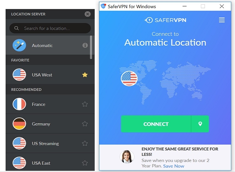 SaferVPN -  Fake IP dễ sử dụng