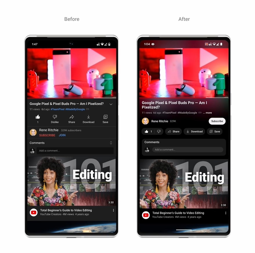 giao diện mới của Youtube 1