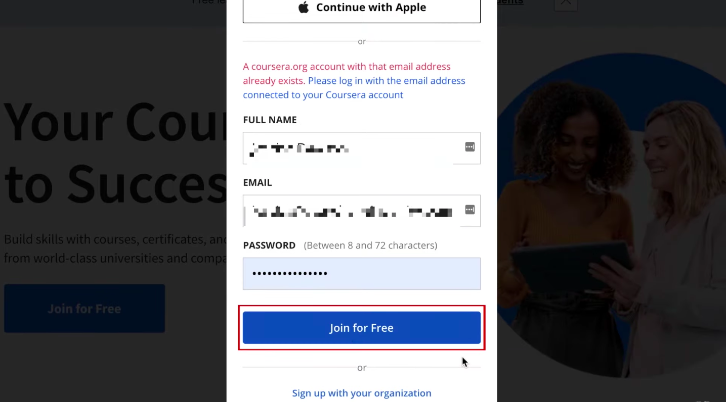 Làm sao để đăng ký Coursera online miễn phí?
