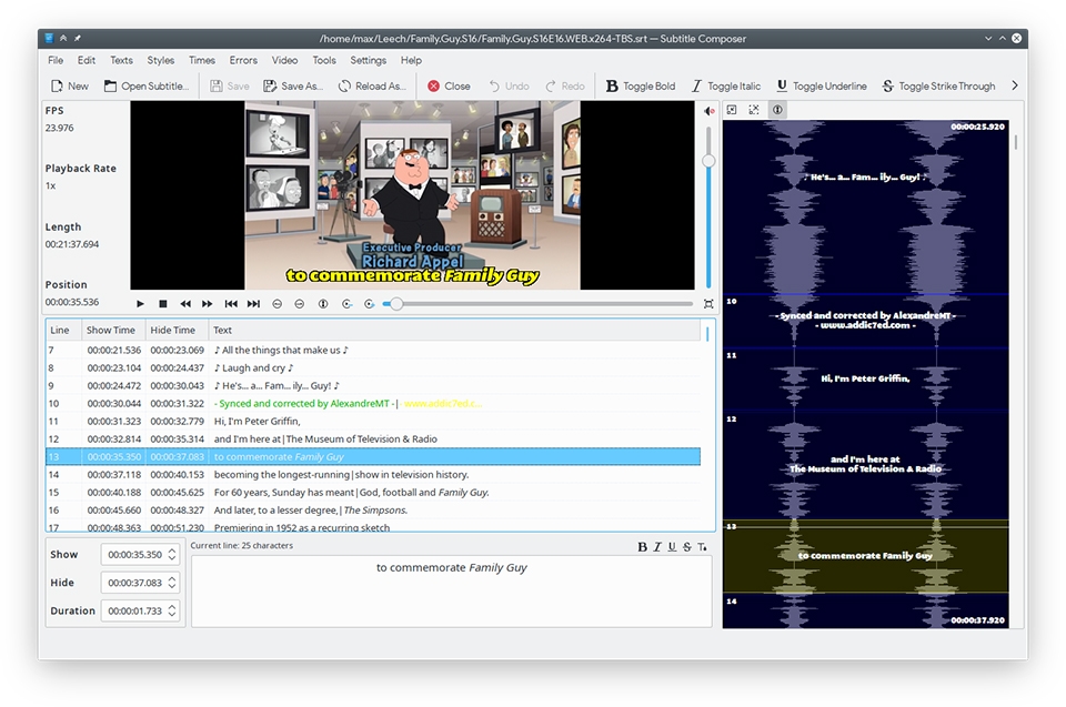 Subtitle Composer